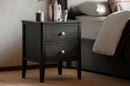 Gallery Direct Acton Black 2 Drawer Bedside Table Gallery Direct Acton Black 2 Drawer Bedside Table