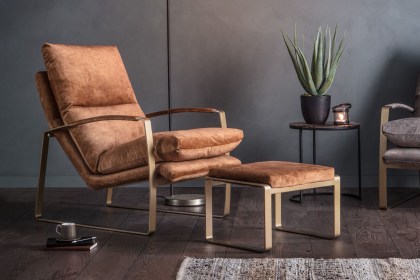 Gallery Direct Fabien Lounger Chair in Ochre Soft Fabric