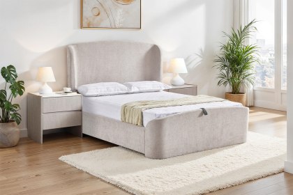 Blaire Storage Ottoman Bed in Weave Fabric