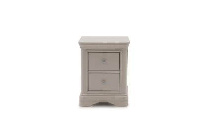 Mabel Wooden Bedside Table in Painted Taupe Finish
