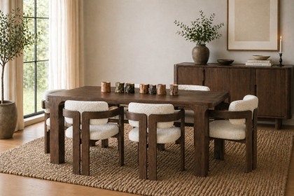 California Dark Oak Large Extending Dining Table