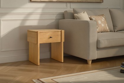 Como Oak Side Lamp Table with Drawer Como Oak Side Lamp Table with Drawer