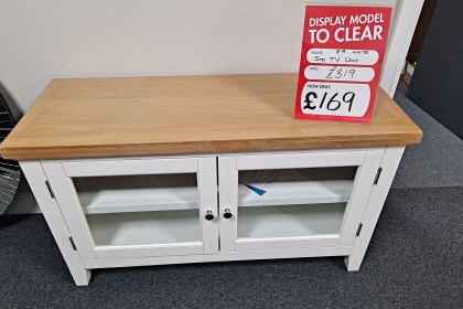 Ex-Display Plymouth - Essentials Painted Oak White Standard TV Unit