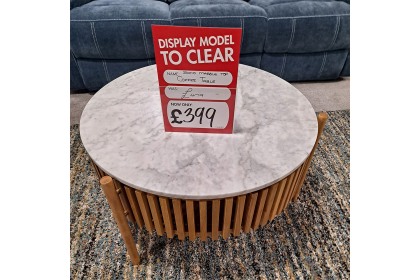 Ex-Display Plymouth - Soho Slatted Coffee Table with Marble Top