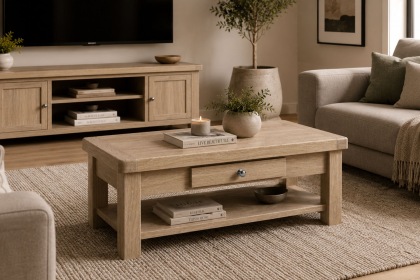 Normandy White Wash Coffee Table