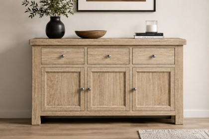 Normandy White Wash Large Sideboard