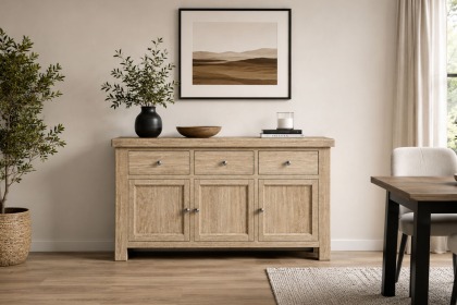 Normandy White Wash Large Sideboard