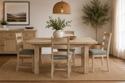 Normandy White Wash Small Ext 140-185cm Dining Table