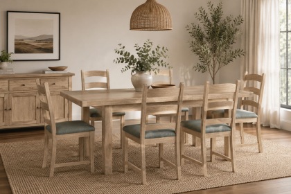 Normandy White Wash Large Ext 200-245cm Dining Table