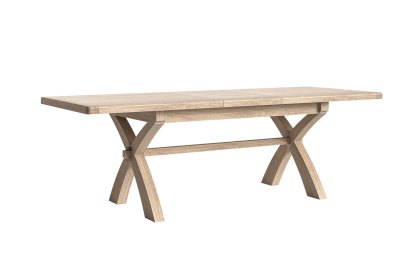 Normandy White Wash Cross Leg Ext 200-245cm Dining Table