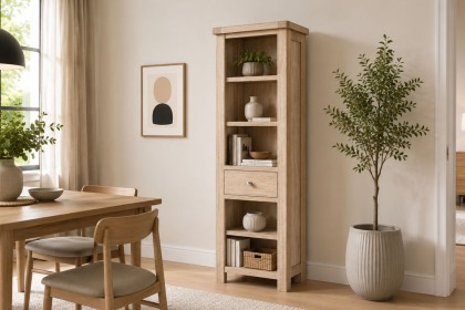 Normandy White Wash Slim Bookcase Normandy White Wash Slim Bookcase