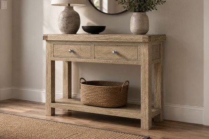 Normandy White Wash Console Table
