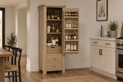 Normandy White Wash Single Kitchen Larder Unit