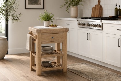 Normandy White Wash Small Kitchen Island