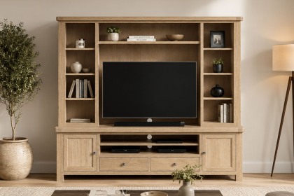 Normandy White Wash Extra Large TV Storage Combination Unit (Top + Base)
