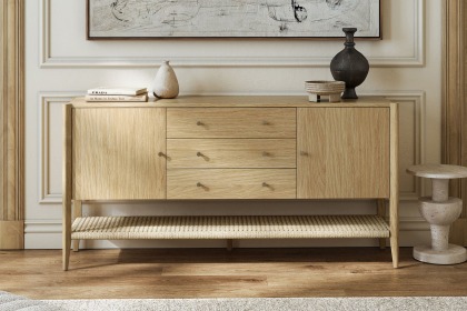 Sicily Oak 165cm Weave Large Sideboard