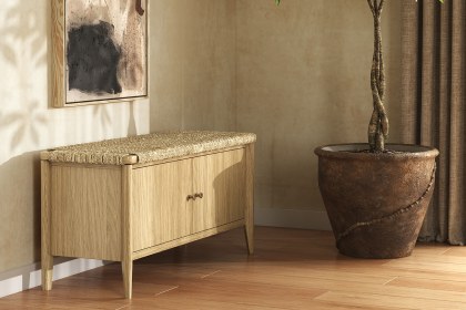 Sicily Oak 100cm Weave Hallway Bench