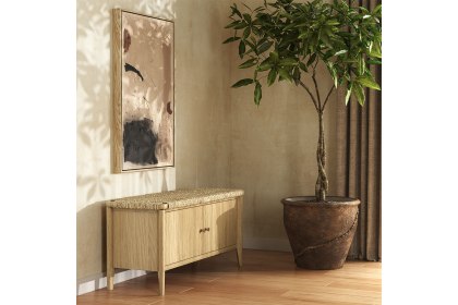Sicily Oak 100cm Weave Hallway Bench