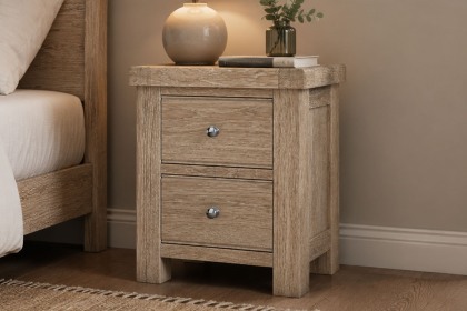 Normandy White Wash Bedside Table