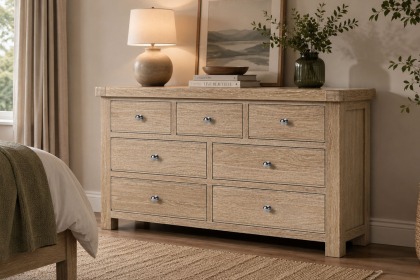 Normandy White Wash 3 Over 4 Chest of Drawer