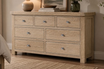 Normandy White Wash 3 Over 4 Chest of Drawer
