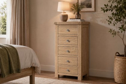 Normandy White Wash Tallboy Chest of Drawer