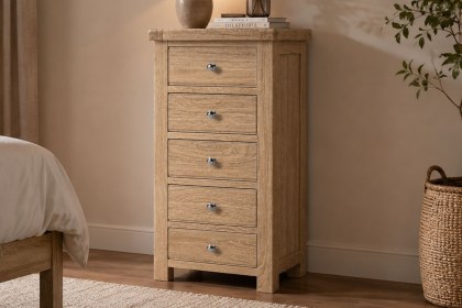Normandy White Wash Tallboy Chest of Drawer