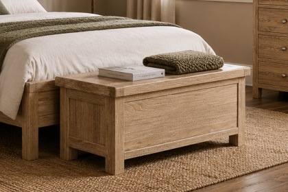 Normandy White Wash Blanket Box