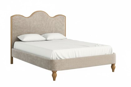 Verona Oak Oatmeal Upholstered Bed Frame