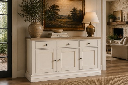 Provence Painted Off-White Oak 130cm Large Sideboard