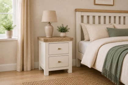Windsor Country Oak Painted Bedside Table