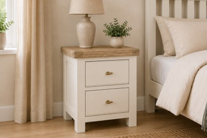 Windsor Country Oak Painted Bedside Table