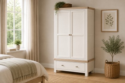 Windsor Country Oak Painted Double Wardrobe