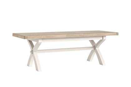 Windsor Country Oak Painted Cross-Leg 200-245cm Ext Dining Table