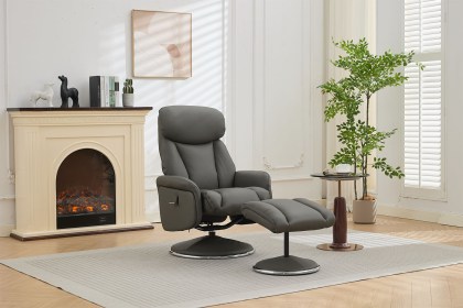 Sahara Full Leather & Fabric Swivel Chair & Stool Sahara Full Leather & Fabric Swivel Chair & Stool