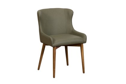 Logan Green PU Leather Curved Back Dining Chair with Ash Legs (Pair) Logan Green PU Leather Curved Back Dining Chair with Ash Legs (Pair)