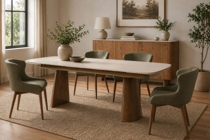 Lusso Ash 135cm Dining Table with Sintered Stone Top