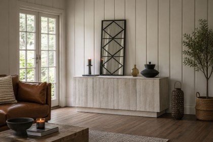 Gallery Direct Iowa 4 Door Sideboard Whitewash 1700x450x700mm