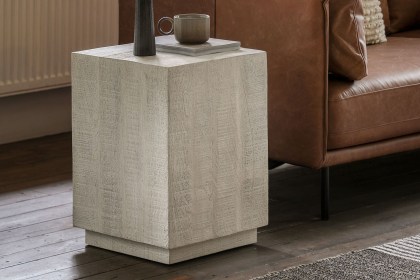 Gallery Direct Iowa Side Table Whitewash 400x400x550mm