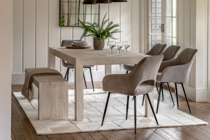 Gallery Direct Iowa Dining Table Whitewash 2000x1000x750mm