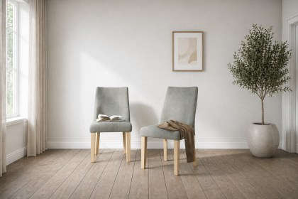 Luna Fabric Dining Chair in Grey (Pair)