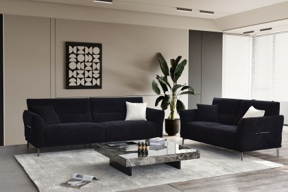 Albany 3 Seater Sofa in Black Lux Boucle