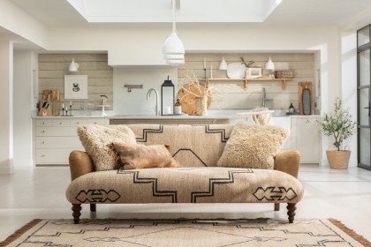Tetrad Heritage Dakota Neutral Patterned Midi 2 Seater Sofa in Comanche and Cherokee Leather Fabric 