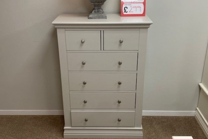 Ex-Display St Austell - Burgundy Painted 2 Over 4 Chest of Drawers