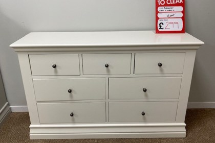 Ex-Display St Austell - Burgundy Painted 3 Over 4 Chest of Drawers