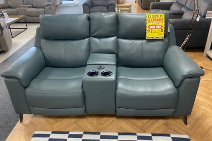 Ex-Display St Austell - Dixon 2 Seater Leather Power Recliner Sofa with Power Headrest