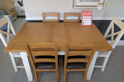 Ex-Display Newquay - Cotswold Extending Table and 6 Mismatched Chairs