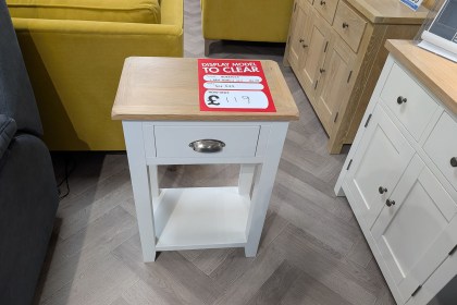 Ex-Display Newquay - Nebraska 1 Drawer Console Unit Painted White