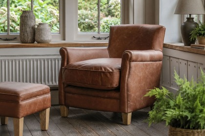 Gallery Direct Mr. Paddington Chair in Vintage Brown Leather
