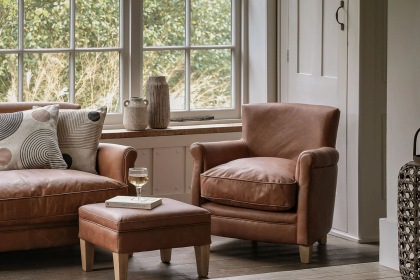Gallery Direct Mr. Paddington Chair in Vintage Brown Leather